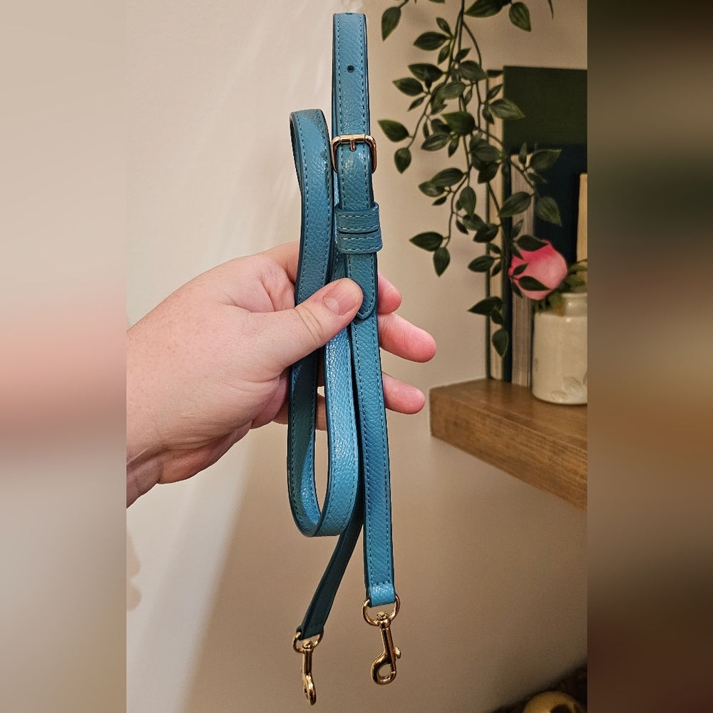 Coach Teal and Gold Crossbody Strap
